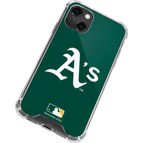 MLB Oakland Athletics - Solid Distressed iPhone 13 Mini Clear Case