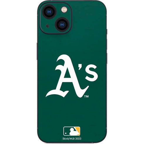 MLB Oakland Athletics - Solid Distressed iPhone 13 Mini Skin