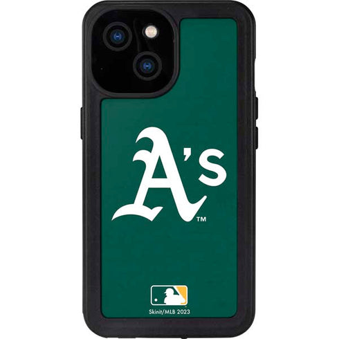MLB Oakland Athletics - Solid Distressed iPhone 13 Mini Waterproof Case