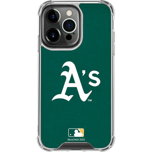 MLB Oakland Athletics - Solid Distressed iPhone 13 Pro Clear Case
