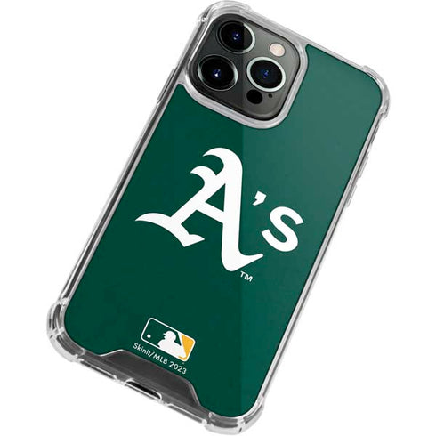 MLB Oakland Athletics - Solid Distressed iPhone 13 Pro Clear Case