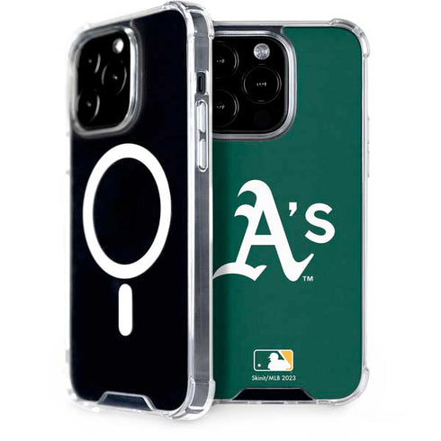 MLB Oakland Athletics - Solid Distressed iPhone 13 Pro MagSafe Case