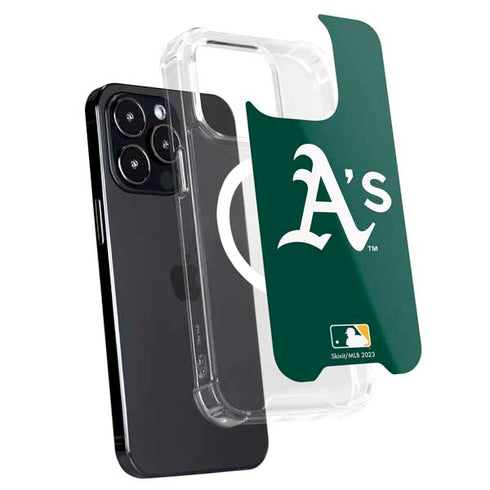 MLB Oakland Athletics - Solid Distressed iPhone 13 Pro Max MagSafe Case
