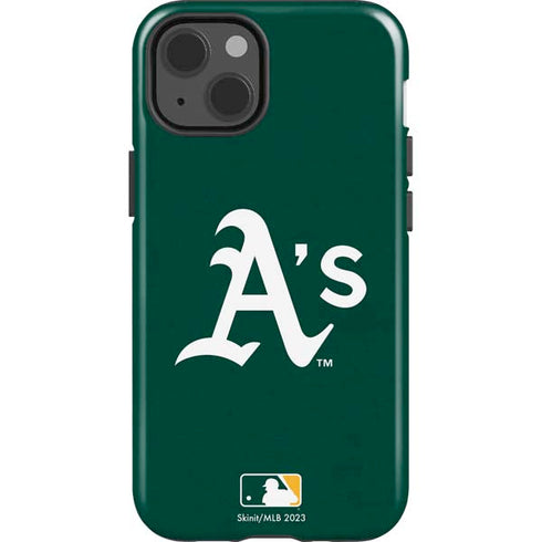 MLB Oakland Athletics - Solid Distressed iPhone 15 Impact Case