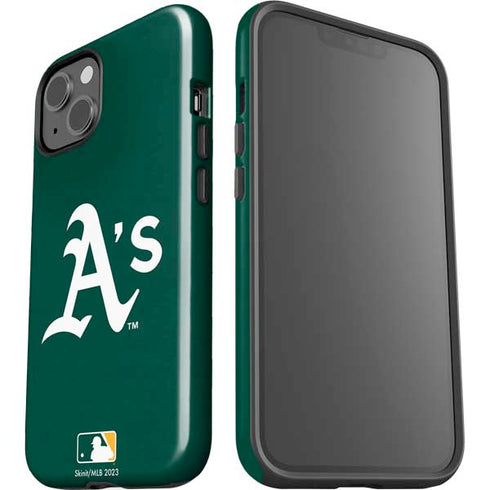 MLB Oakland Athletics - Solid Distressed iPhone 15 Impact Case