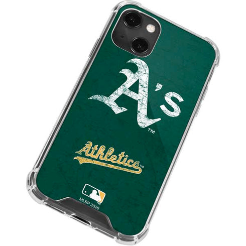 MLB Oakland Athletics - Solid Distressed iPhone 14 Plus Clear Case