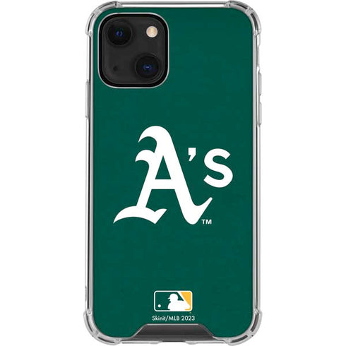 MLB Oakland Athletics - Solid Distressed iPhone 15 Plus Clear Case