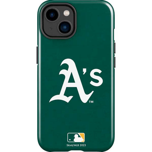 MLB Oakland Athletics - Solid Distressed iPhone 15 Plus Impact Case