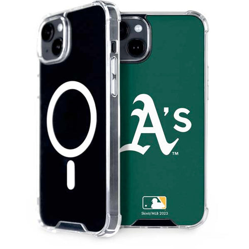 MLB Oakland Athletics - Solid Distressed iPhone 15 Plus MagSafe Case