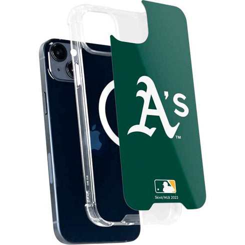 MLB Oakland Athletics - Solid Distressed iPhone 15 Plus MagSafe Case