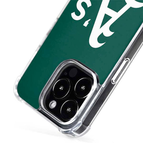 MLB Oakland Athletics - Solid Distressed iPhone 15 Pro MagSafe Case