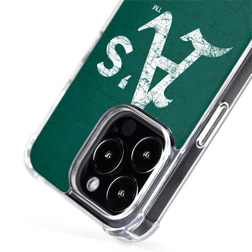 MLB Oakland Athletics - Solid Distressed iPhone 14 Pro Max MagSafe Case