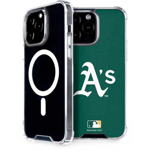 MLB Oakland Athletics - Solid Distressed iPhone 14 Pro Max MagSafe Case