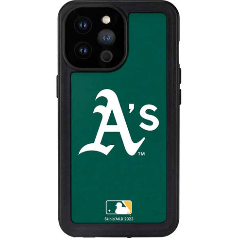 MLB Oakland Athletics - Solid Distressed iPhone 14 Pro Max Waterproof Case
