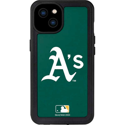 MLB Oakland Athletics - Solid Distressed iPhone 15 Plus Waterproof Case