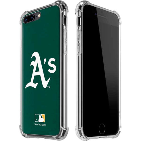 MLB Oakland Athletics - Solid Distressed iPhone 7/8 Plus Clear Case
