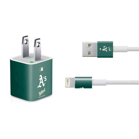 MLB Oakland Athletics - Solid Distressed iPhone Charger (5W USB) Skin