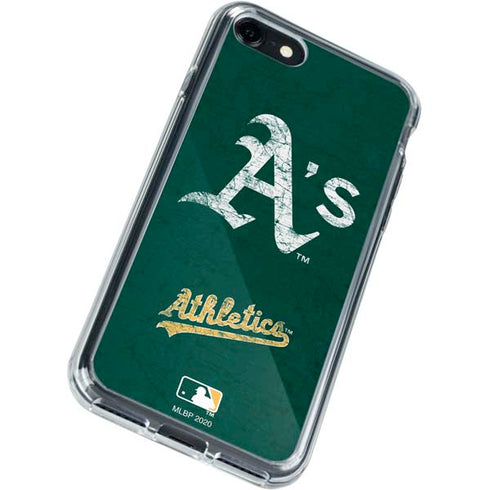 MLB Oakland Athletics - Solid Distressed iPhone SE (2nd & 3rd Gen) Clear Case