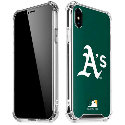 MLB Oakland Athletics - Solid Distressed iPhone XS Max Clear Case