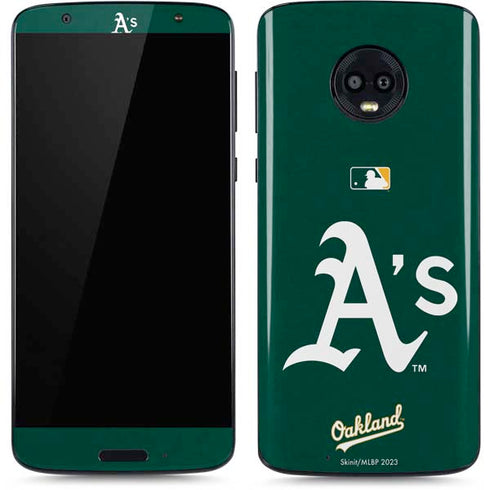 MLB Oakland Athletics - Solid Distressed Moto G6 Skin