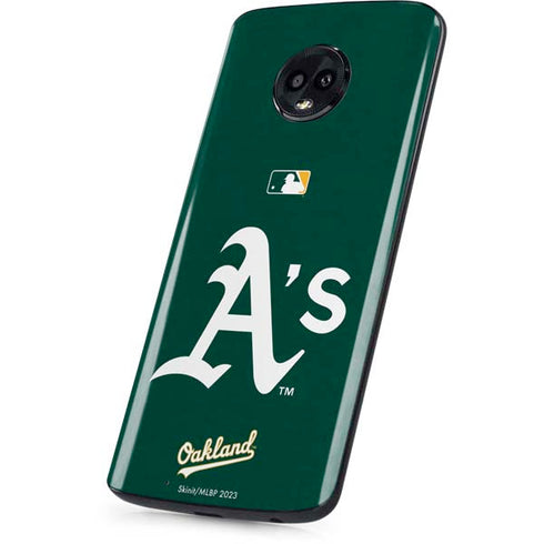 MLB Oakland Athletics - Solid Distressed Moto G6 Skin