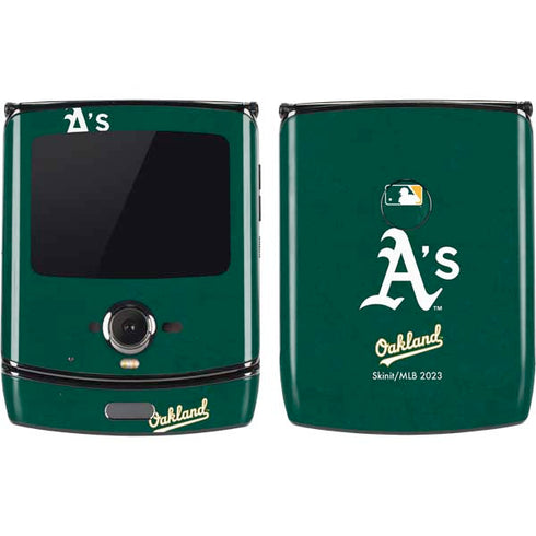 MLB Oakland Athletics - Solid Distressed Motorola RAZR Skin