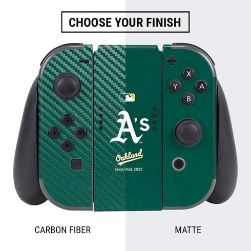 MLB Oakland Athletics - Solid Distressed Nintendo Switch Bundle Skin