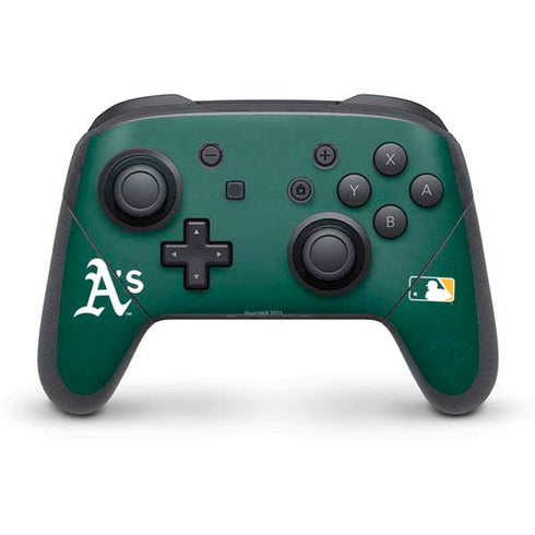 MLB Oakland Athletics - Solid Distressed Nintendo Switch Pro Controller Skin