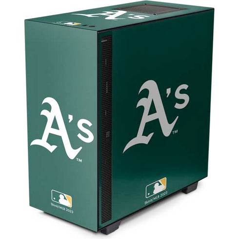 MLB Oakland Athletics - Solid Distressed NZXT H510 Compact ATX Mid-Tower Case Skin