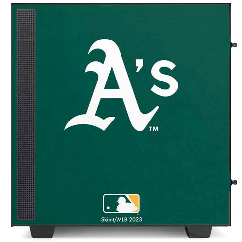MLB Oakland Athletics - Solid Distressed NZXT H510 Compact ATX Mid-Tower Case Skin