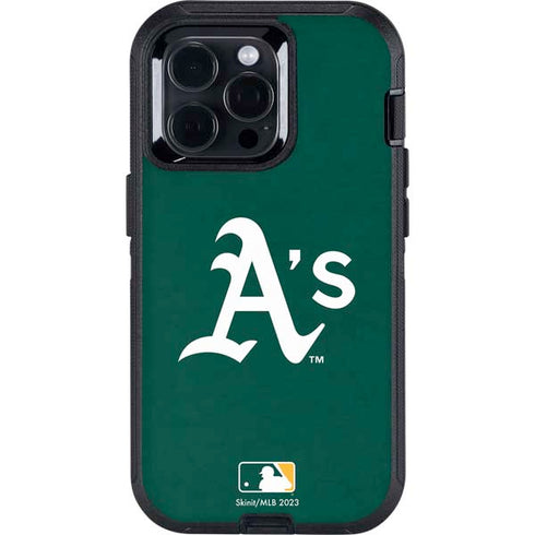 MLB Oakland Athletics - Solid Distressed Otterbox Defender iPhone Skin