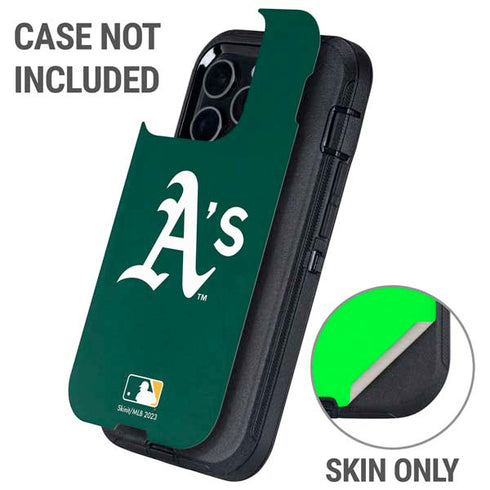 MLB Oakland Athletics - Solid Distressed Otterbox Defender iPhone Skin