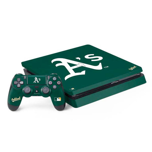 MLB Oakland Athletics - Solid Distressed PS4 Slim Bundle Skin