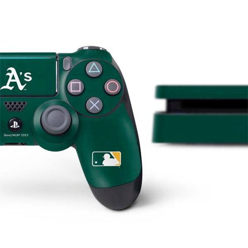 MLB Oakland Athletics - Solid Distressed PS4 Slim Bundle Skin