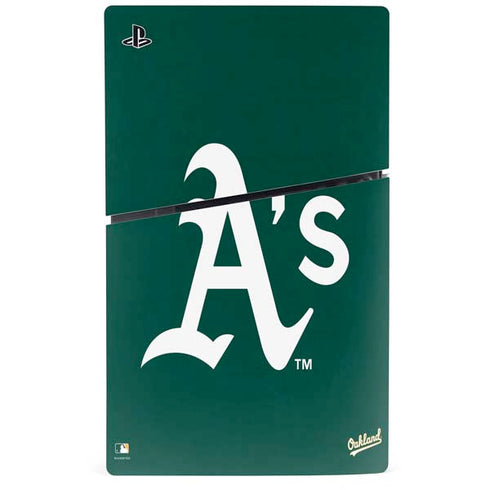 MLB Oakland Athletics - Solid Distressed PS5 Slim Disk Bundle Skin