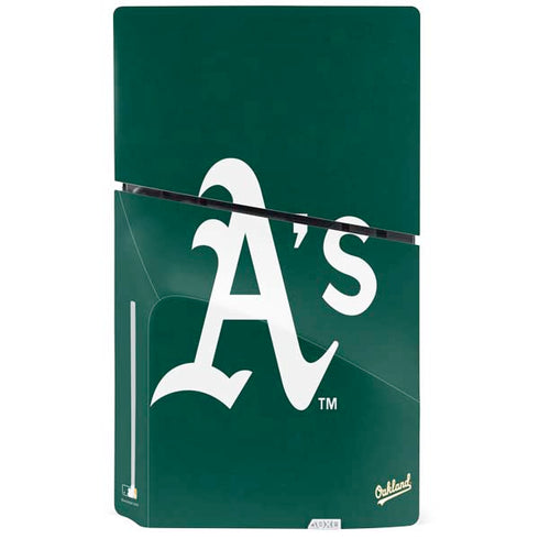 MLB Oakland Athletics - Solid Distressed PS5 Slim Disk Bundle Skin