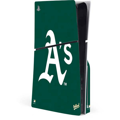 MLB Oakland Athletics - Solid Distressed PS5 Slim Disk Console Skin