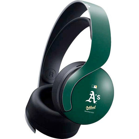MLB Oakland Athletics - Solid Distressed PULSE 3D Wireless Headset for PS5 Skin
