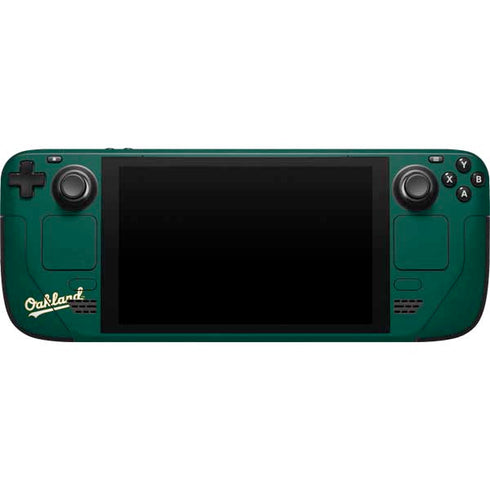 MLB Oakland Athletics - Solid Distressed Steam Deck Handheld Gaming Computer Skin