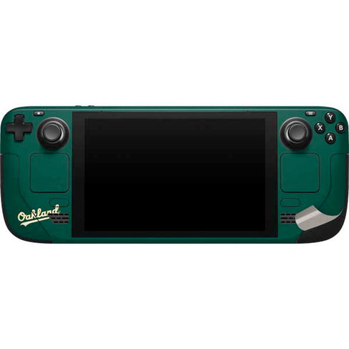 MLB Oakland Athletics - Solid Distressed Steam Deck Handheld Gaming Computer Skin