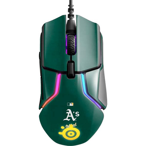 MLB Oakland Athletics - Solid Distressed SteelSeries Rival 600 Gaming Mouse Skin