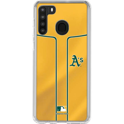 MLB Oakland Athletics Alternate Jersey Galaxy A21 Clear Case