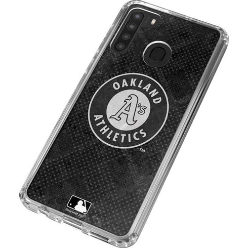 MLB Oakland Athletics Dark Wash Galaxy A21 Clear Case