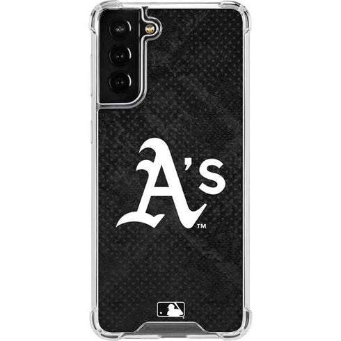 MLB Oakland Athletics Dark Wash Galaxy S21 FE Clear Case