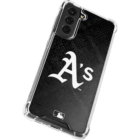 MLB Oakland Athletics Dark Wash Galaxy S21 FE Clear Case
