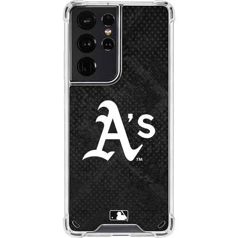 MLB Oakland Athletics Dark Wash Galaxy S21 Ultra 5G Clear Case