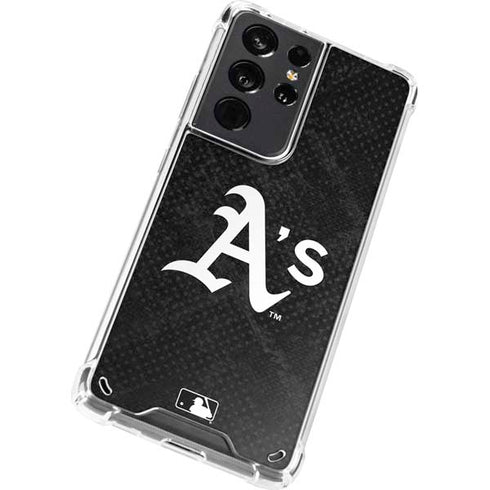 MLB Oakland Athletics Dark Wash Galaxy S21 Ultra 5G Clear Case