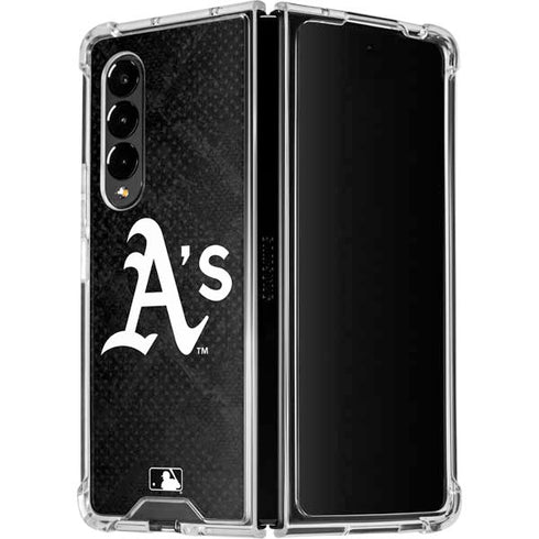 MLB Oakland Athletics Dark Wash Galaxy Z Fold4 5G Clear Case