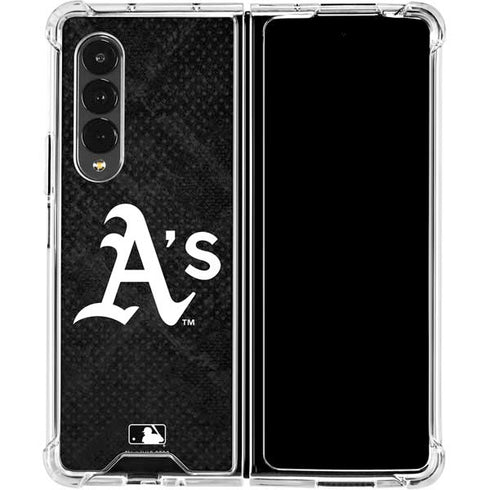 MLB Oakland Athletics Dark Wash Galaxy Z Fold4 5G Clear Case