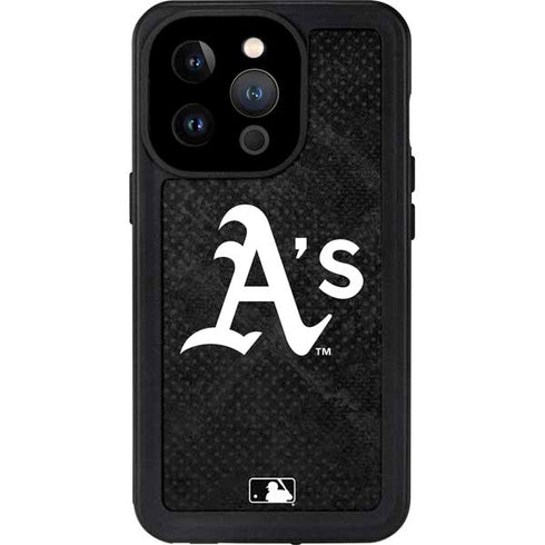 MLB Oakland Athletics Dark Wash iPhone 14 Pro Waterproof Case